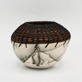 Horse Hair Raku Bowl With Pine Needles By Margo Scarpulla