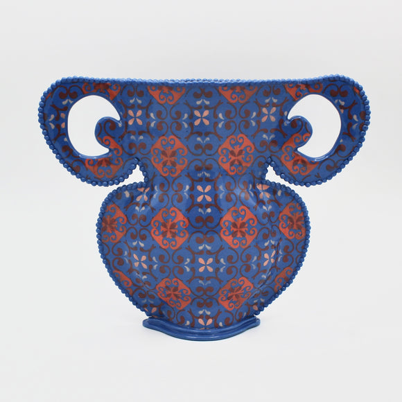 Salmon and Blue Vessel By Heidi Tarver
