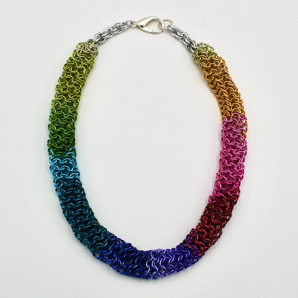 Rainbow Chainmail Necklace By Kat Glazewski