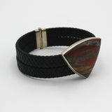 Leather Tiger Iron Bracelet By Kat Glazewski