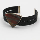 Leather Tiger Iron Bracelet By Kat Glazewski