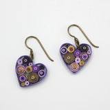 Purple Heart Earrings By Kathy Canfield Shepard