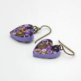 Purple Heart Earrings By Kathy Canfield Shepard