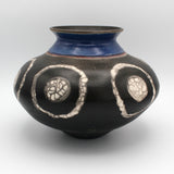 "Blue Moons" Raku Vessel By Ruth Ehrenkrantz