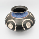 "Blue Moons" Raku Vessel By Ruth Ehrenkrantz