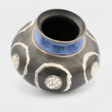 "Blue Moons" Raku Vessel By Ruth Ehrenkrantz