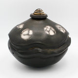 "Saturn's Moons" Raku Wishing Jar By Ruth Ehrenkrantz