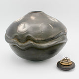 "Saturn's Moons" Raku Wishing Jar By Ruth Ehrenkrantz