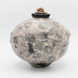 "Peachy Pot" Raku Wishing Jar By Ruth Ehrenkrantz