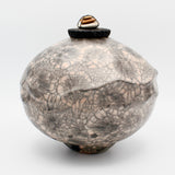 "Peachy Pot" Raku Wishing Jar By Ruth Ehrenkrantz