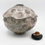 "Peachy Pot" Raku Wishing Jar By Ruth Ehrenkrantz