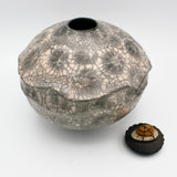 "Peachy Pot" Raku Wishing Jar By Ruth Ehrenkrantz