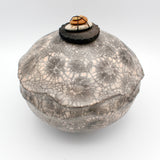 "Peachy Pot" Raku Wishing Jar By Ruth Ehrenkrantz