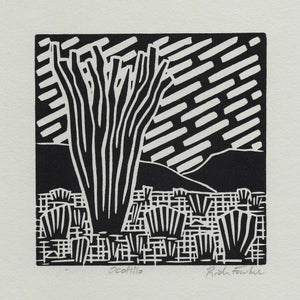 "Ocotillo" Linocut Print By Rich Fowler