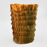 Yellow Curved Pleat Vessel By Goran Konjevod