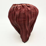 Red Curved Pleat Vessel By Goran Konjevod