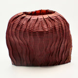 Red Curved Pleat Vessel By Goran Konjevod