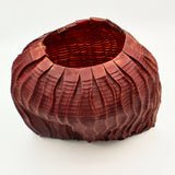 Red Curved Pleat Vessel By Goran Konjevod