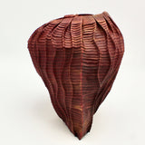 Red Curved Pleat Vessel By Goran Konjevod