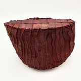 Red Curved Pleat Vessel By Goran Konjevod