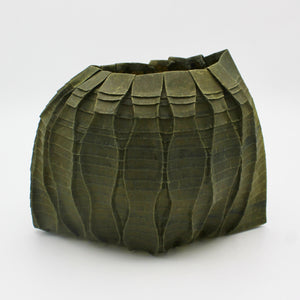 Green Curved Pleat Vessel By Goran Konjevod