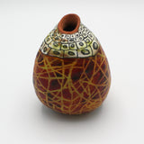 Earthenware Vase With Cell Blocks By Terri Scheid