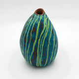 Earthenware Vase With Green Rings By Terri Scheid