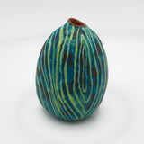 Earthenware Vase With Green Rings By Terri Scheid
