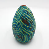 Earthenware Vase With Green Rings By Terri Scheid