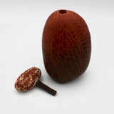 Earthenware Rust Vase With Topper By Terri Scheid