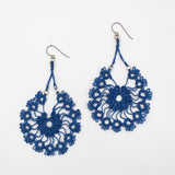 Blue Lace Flower Earrings By Eva Pearlingi