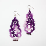 Purple Lace Earrings By Eva Pearlingi