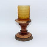 Acacia Candlestick With Hurricane Glass By Patrick Schmitz