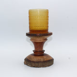 Acacia Candlestick With Hurricane Glass By Patrick Schmitz