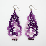 Purple Tatted Earrings By Eva Pearlingi
