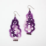 Purple Tatted Earrings By Eva Pearlingi