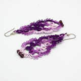 Purple Tatted Earrings By Eva Pearlingi