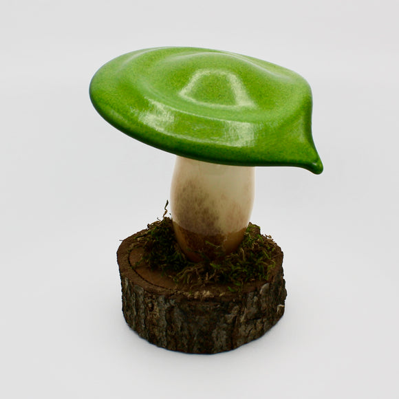 Mushroom On Base in Light Green By Kim Webster