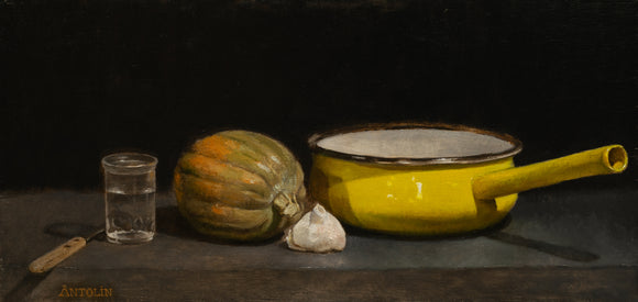 Yellow Pot and Squash: Giclee Print, By Charlie Antolin