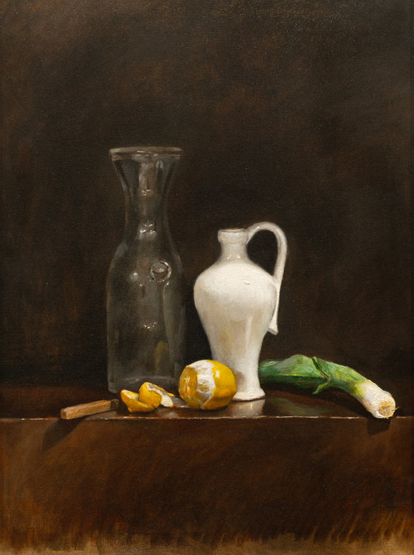 Still Life With Lemon and Leek By Charlie Antolin