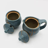 Cream and Sugar Set in Blue By Margaret Norman