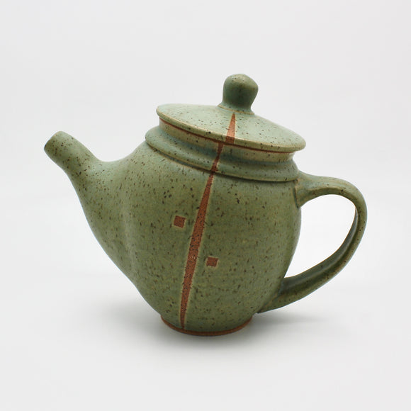 Tilted Teapot in Green By Margaret Norman