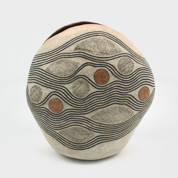 Moon and Leaves Vase By Jennifer Joh
