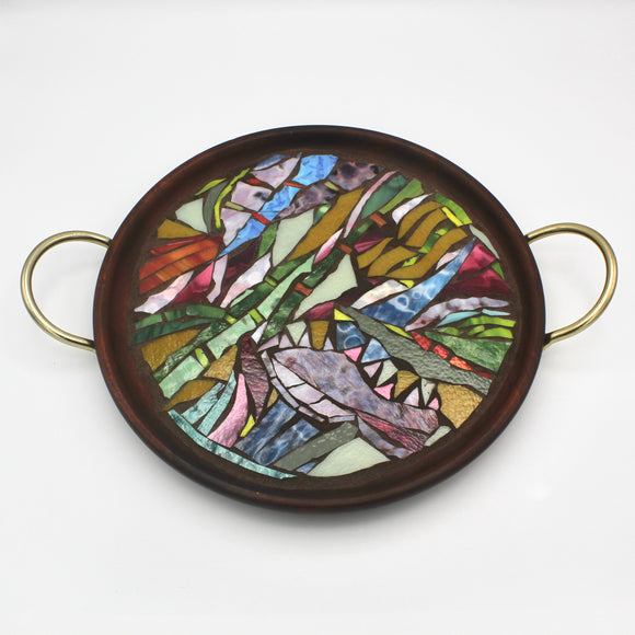 Round Mosaic Tray By Judy Rosenfield