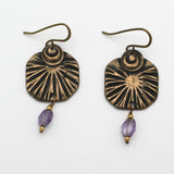Bronze and Amethyst Earrings By Jill Gibson