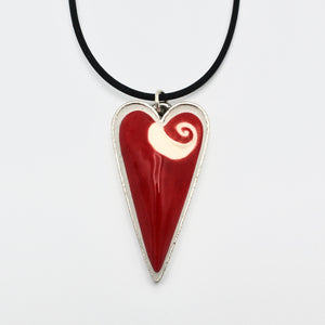 Long Sculpted Heart Pendant By Gail Splaver