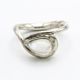 Silver Ring With Rainbow Moonstone By Junko Stickney