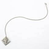 Abstract Square Necklace in Silver By Suzane Beaubrun