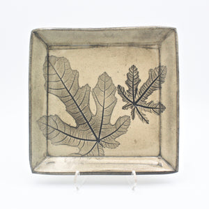 Medium Sqaure Fig Leaf Plate By Kathy Kearns