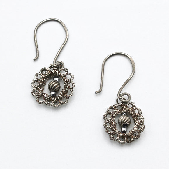 Crochete Earrings With Hematite By Suzane Beaubrun